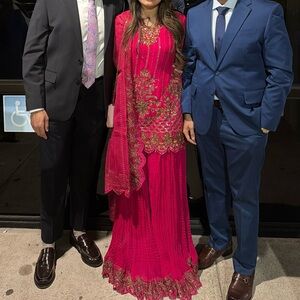 Embroidered Fuchsia Women Salwar Suit with Dupatta